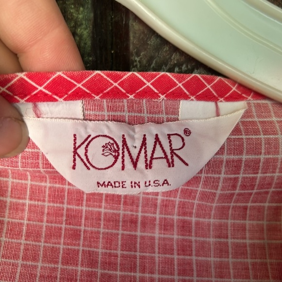 Vintage 80s 90s Housedress House Coat Dress Red & White Zip Front Cotton 1X XL - Picture 8 of 9